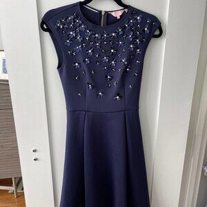 TED BAKER NAVY DRESS (SIZE S)